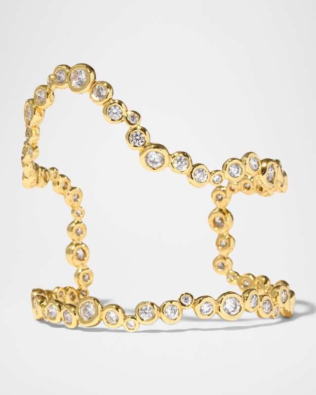 Asterales Gold CZ Open Wave Cuff